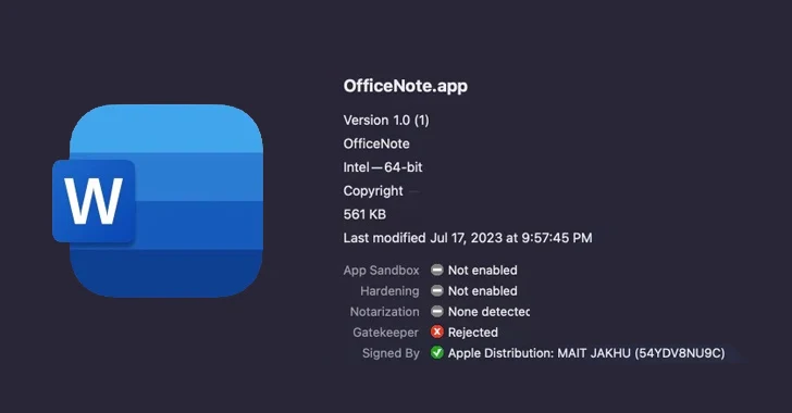 New Variant of XLoader macOS Malware Disguised as 'OfficeNote' Productivity App